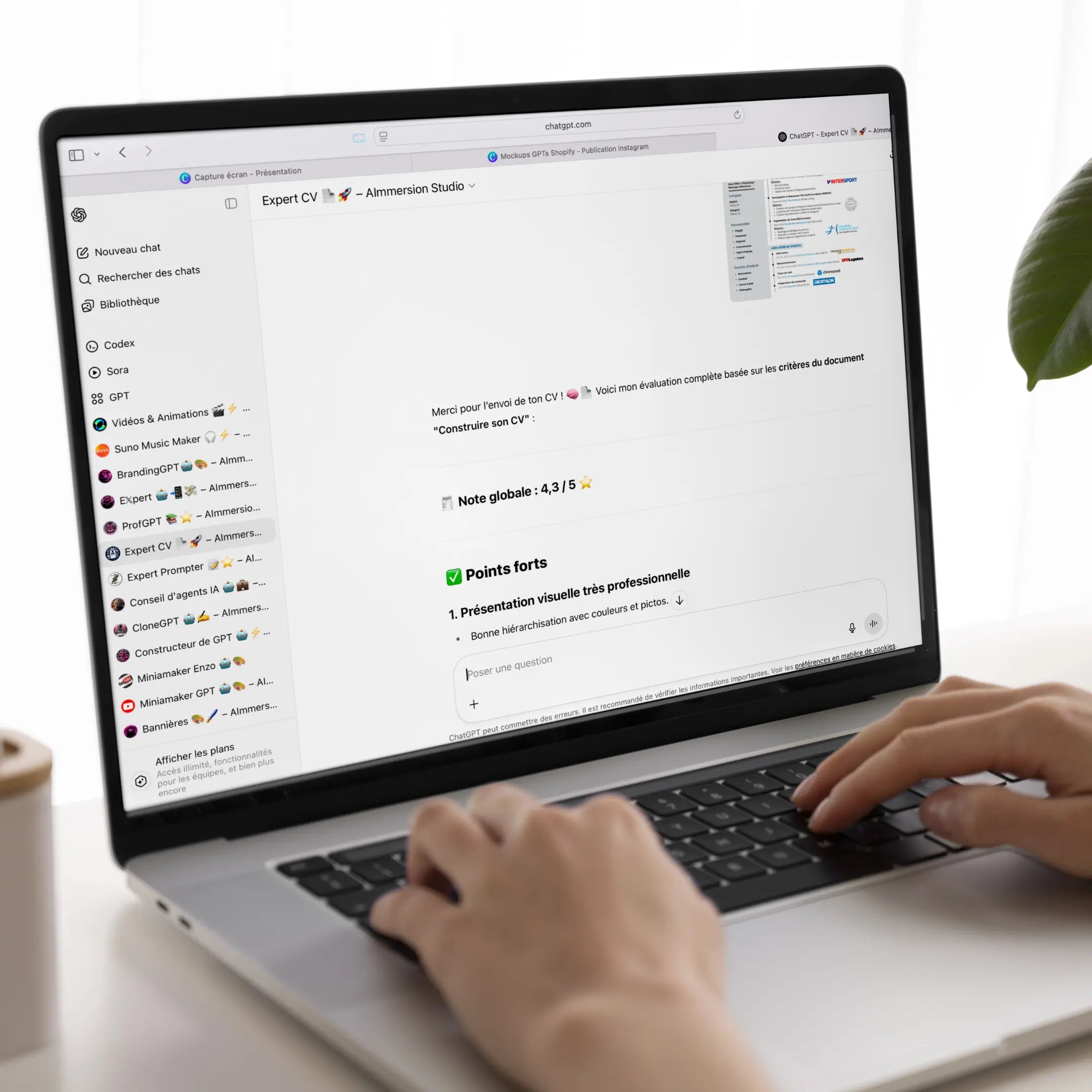 Assistant IA : Expert CV GPT AImmersion