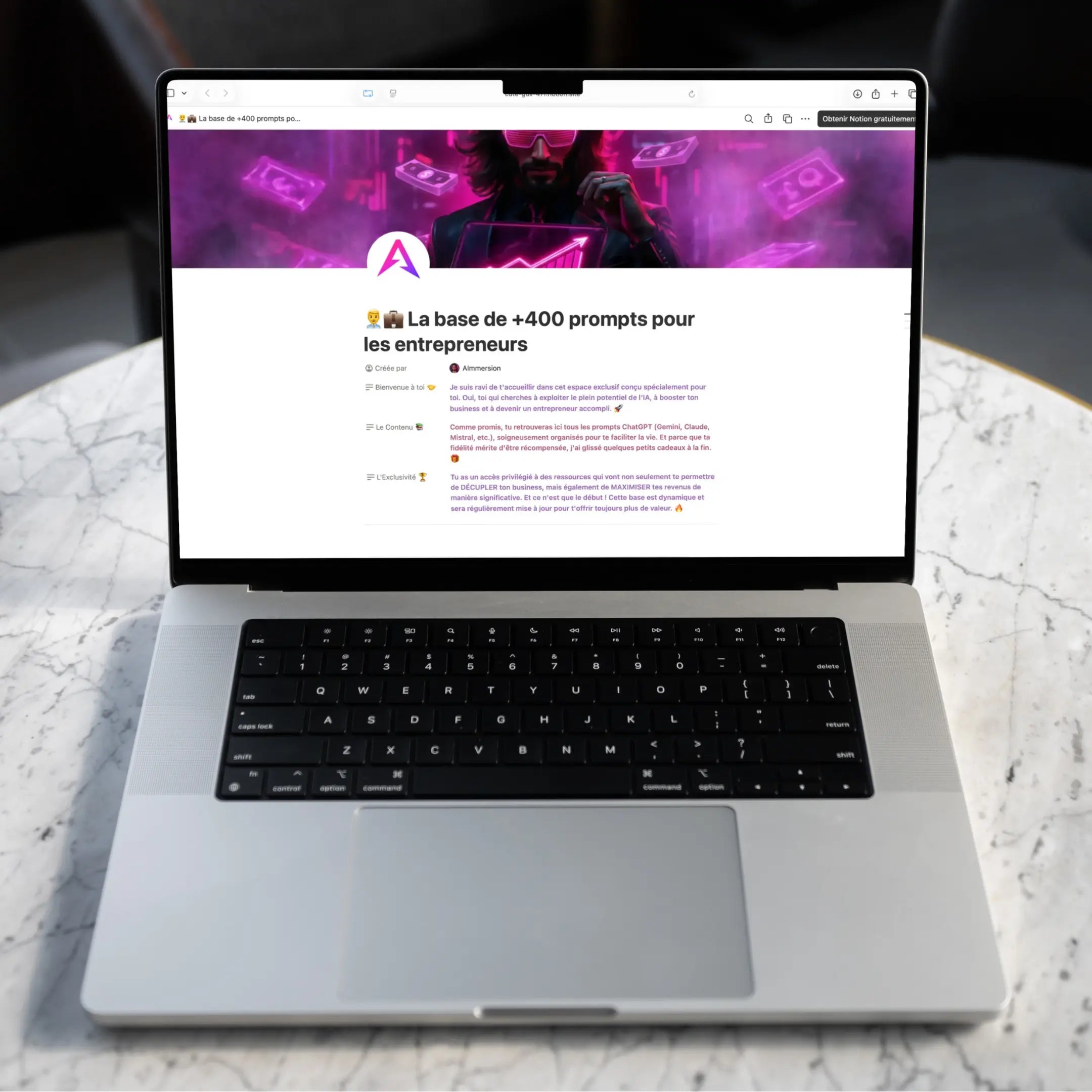 Prompts IA : Base de prompts entrepreneurs AImmersion